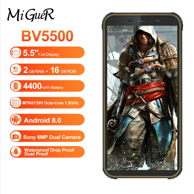 Blackview BV5500 5 &quot18:9 экран IP68 Водонепроницаемый Resistente мобильный телефон 4400mAh Android 8 1