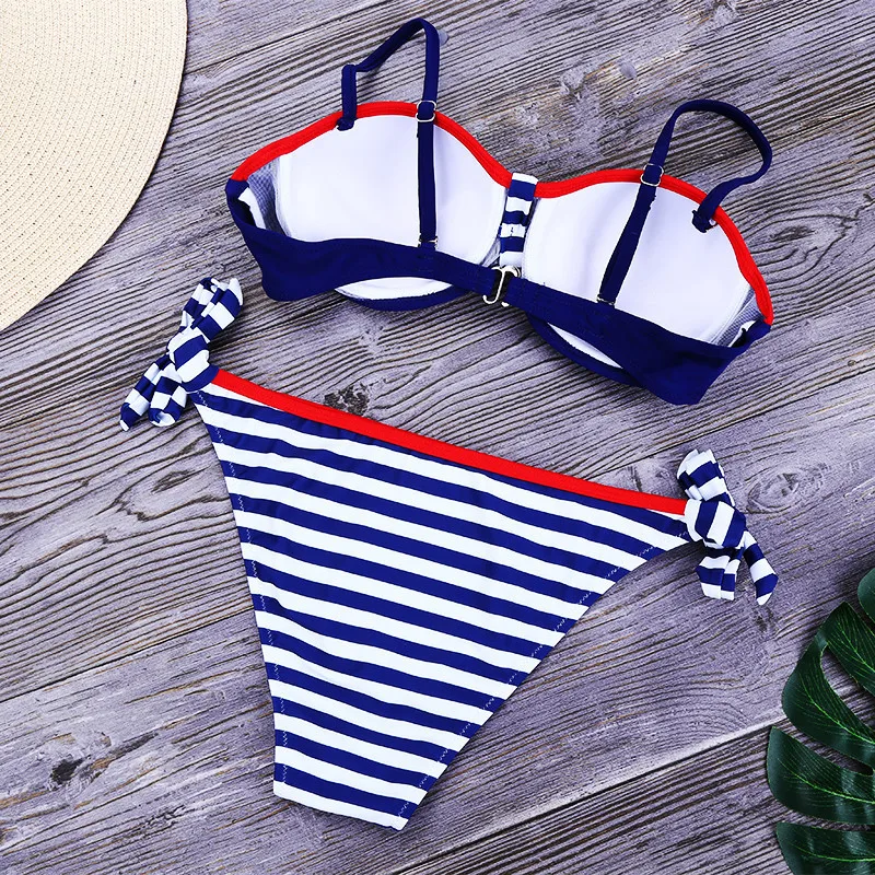Lefeel Bikini 2019 New Sexy Women Swimwear Push Up Swimsuit Womsn Solid Bikinis Set Plus Size Biquini Print Striped Beach Wear |
