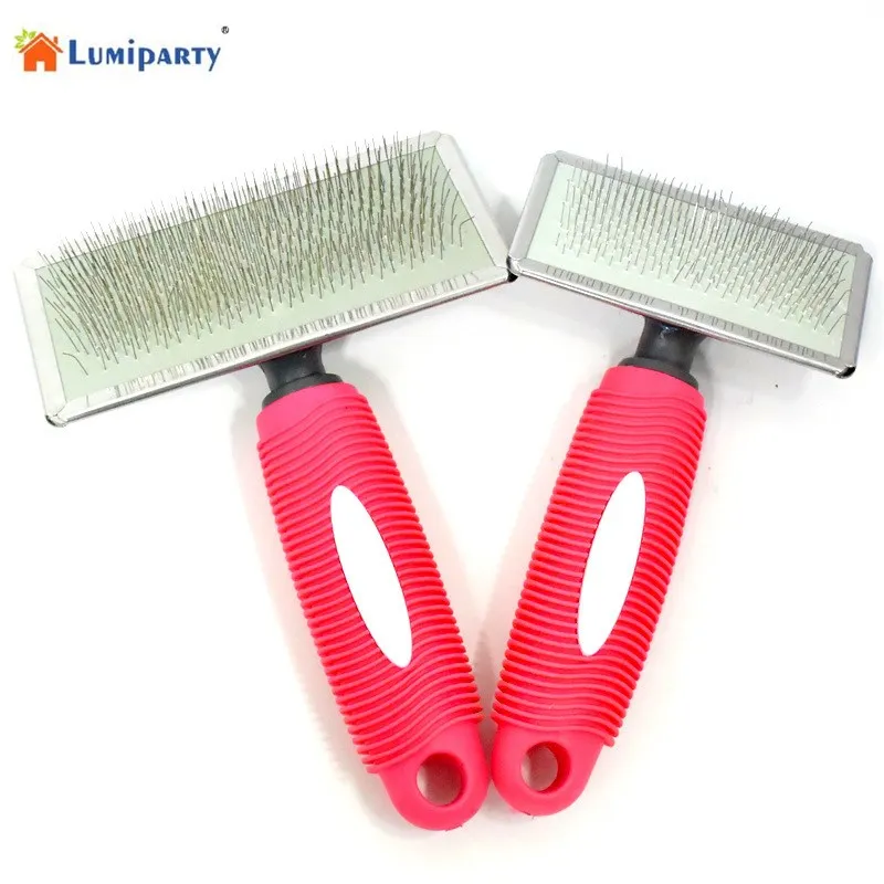 LumiParty Pet Slicker щетка Кошка Собака Щенок мех Shedding уход мягкий штырь гриля Расческа с