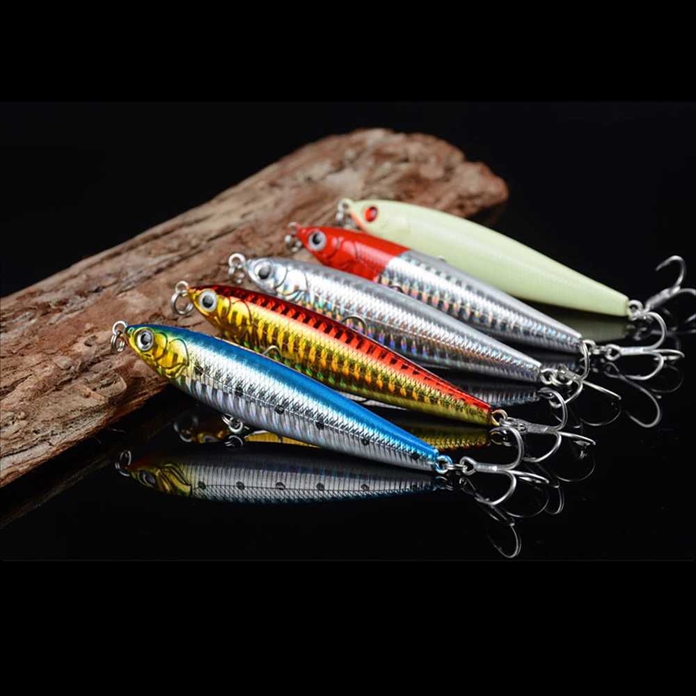 0.5OZ Hard Fishing Bait Set Diving Lure Pencil Artificial 3D Tackle for Pike Perch Weever | Спорт и развлечения
