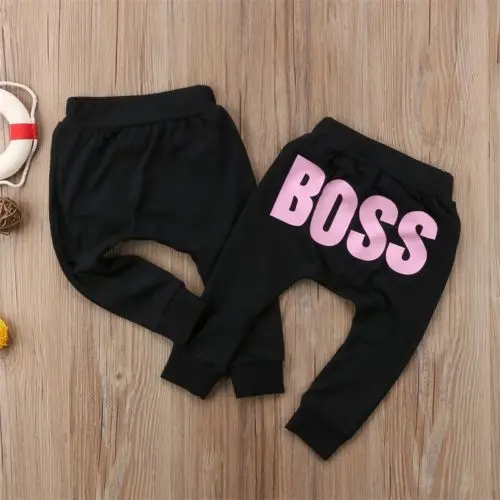 Newborn Toddler Baby Kids Cotton Harem Pants Popular Boy Girls Black Letter Trousers Suitable For 1-5 Years Old | Детская одежда и