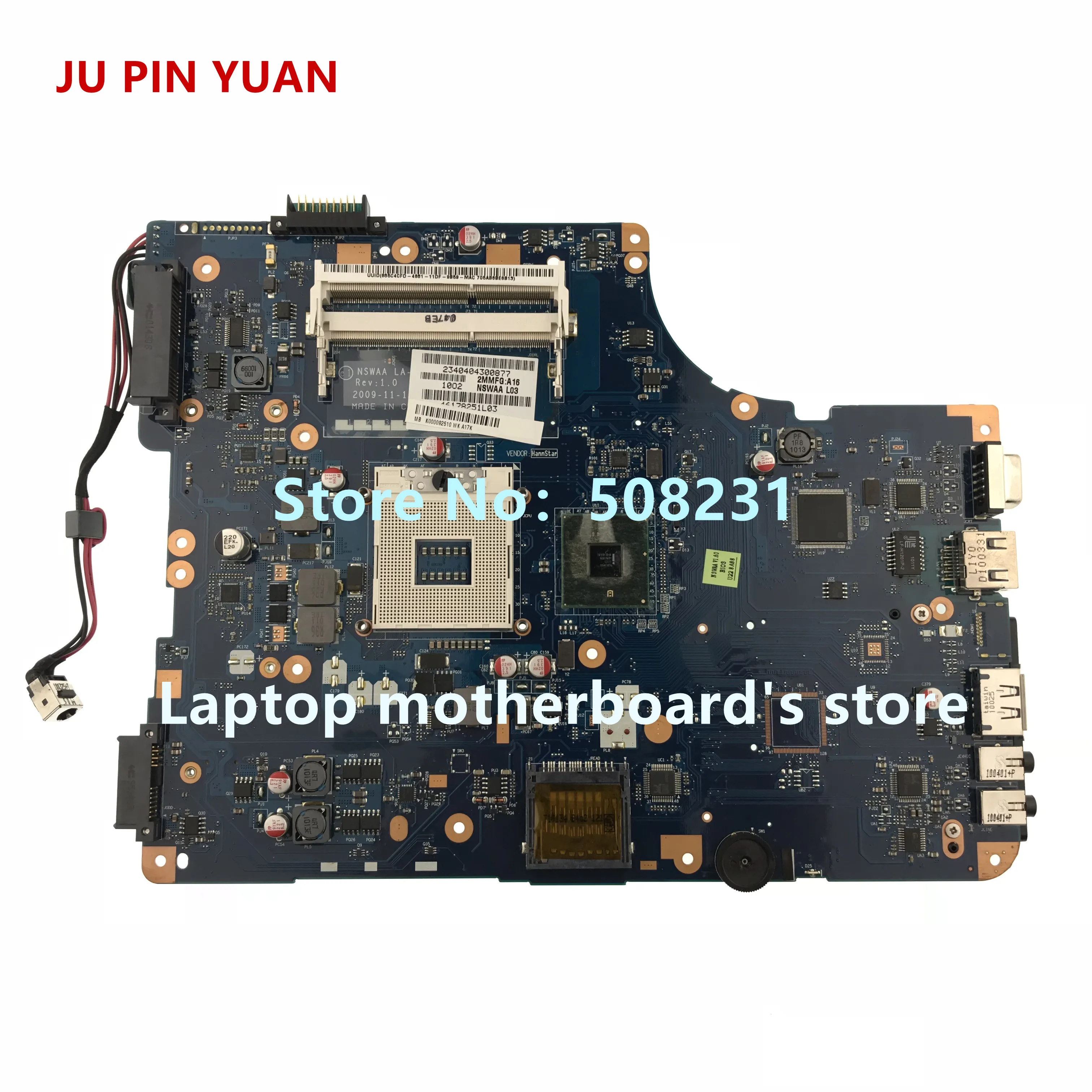 

Материнская плата JU PIN YUAN K000092510 LA-5321P для ноутбука Toshiba Satellite L500 L550, все функции полностью протестированы