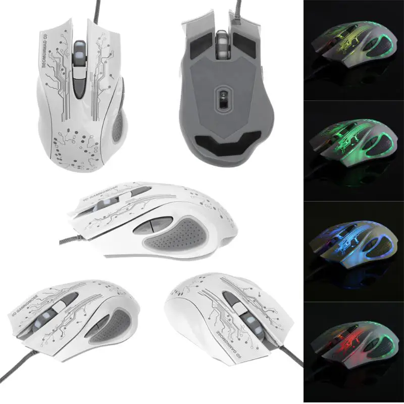 Wired Gaming Mouse 3200DPI LED Optical 6 Buttons USB Pro Gamer Computer Mice Laptop for Professional Players | Компьютеры и офис