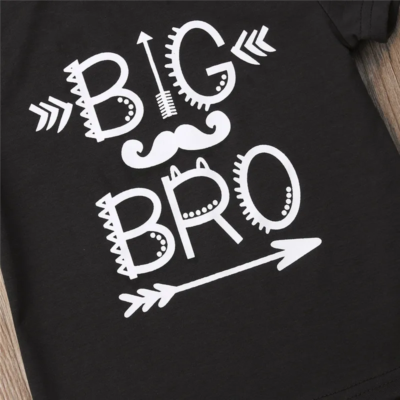 

2019 Casual Summer Kids Baby Boys Big Little Bro Matching T-Shirt/Romper Boy Letter Print Short Sleeve Tops Cotton Clothes 0-5Y