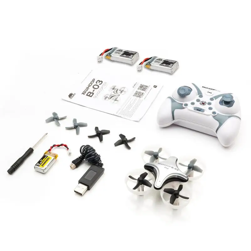 BoldClash BWHOOP B03 Pro 716 двигателя 61500 об/мин EDF RC Quadcopter серый 3x Батарея Полностью