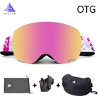OTG лыжные очки с Чехол, снежные очки, противотуманные покрытия, сменные двухслойные сферические линзы, солнцезащитные очки для сноуборда