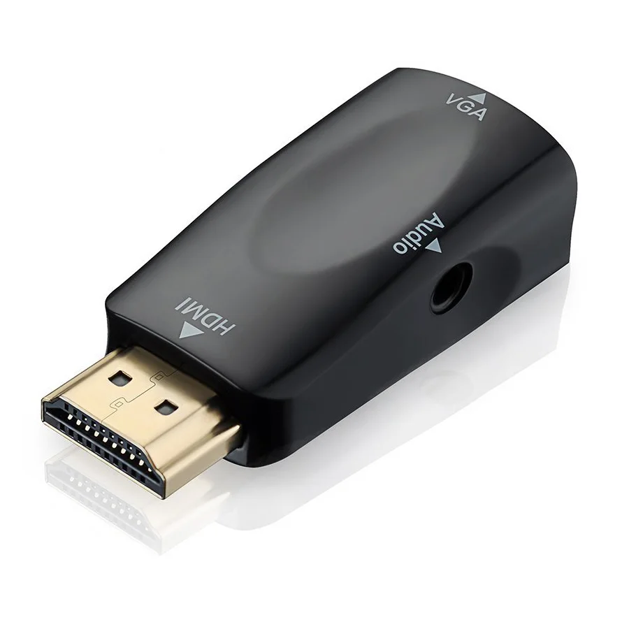 HOT HDMI to VGA конвертер с золотым покрытием разъемом 3 5 мм аудио кабель беспроводного