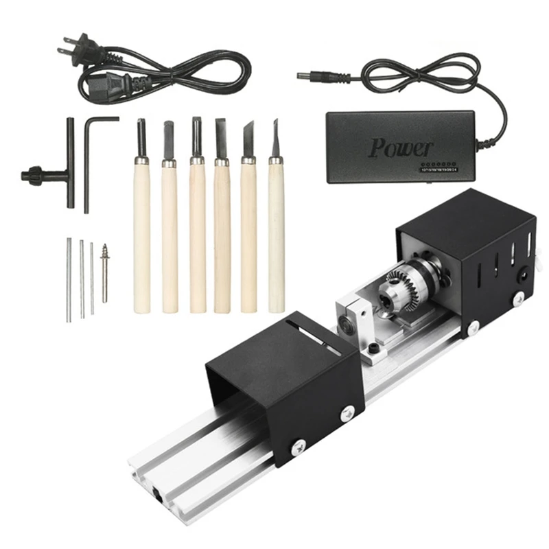 Us Plug 100W Machine Mini Lathe Diy Woodworking Grinding And Polishing Beads Drill Rotary Tool Wood Wo | Инструменты
