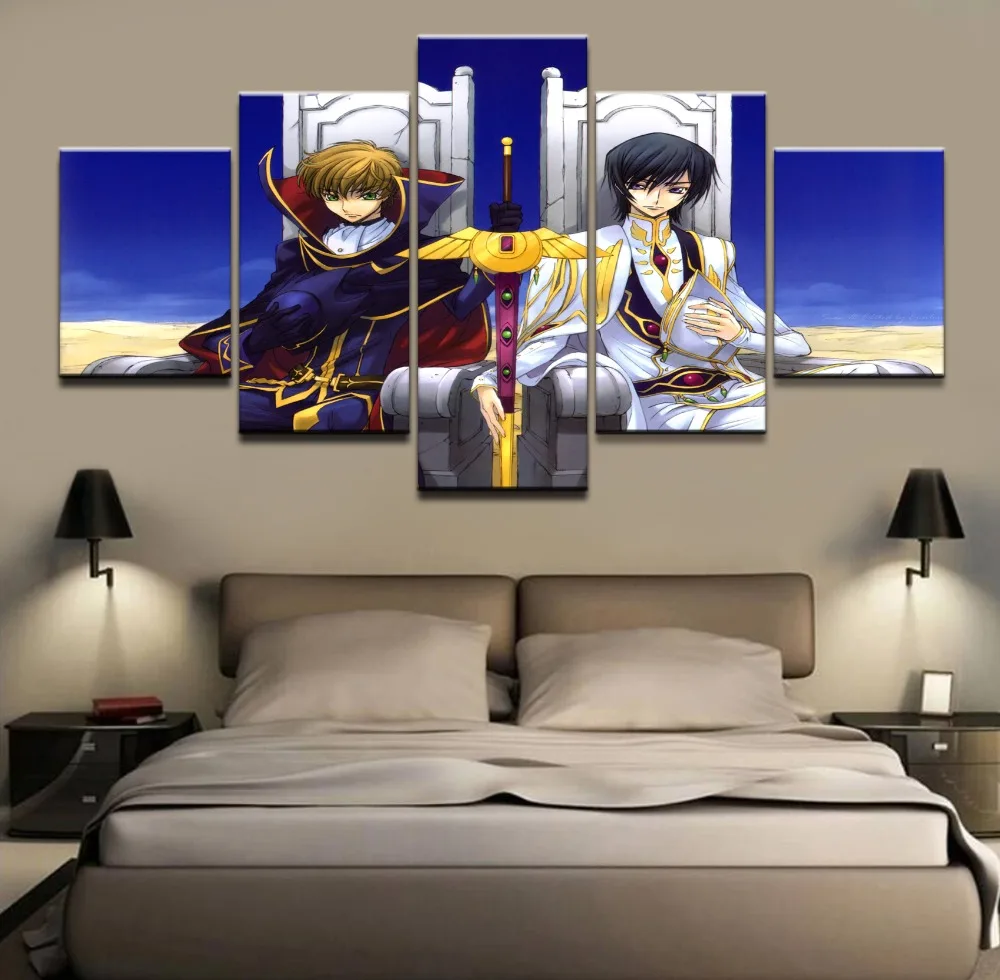 Холст HD печати фото рамки для Гостиная домашний Декор 5 шт. Аниме Code Geass Картины