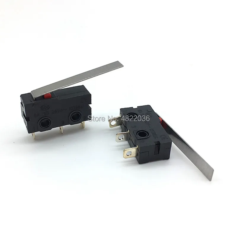 10 шт. ограниченный переключатель 3 Pin N/O N/C 5A 250VAC микро KW12 C с прямым рычагом 28