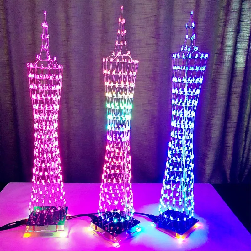 LEORY светильник LED Light Cube Kit 16*16 Music Spectrum DIY Электронный комплект с пультом