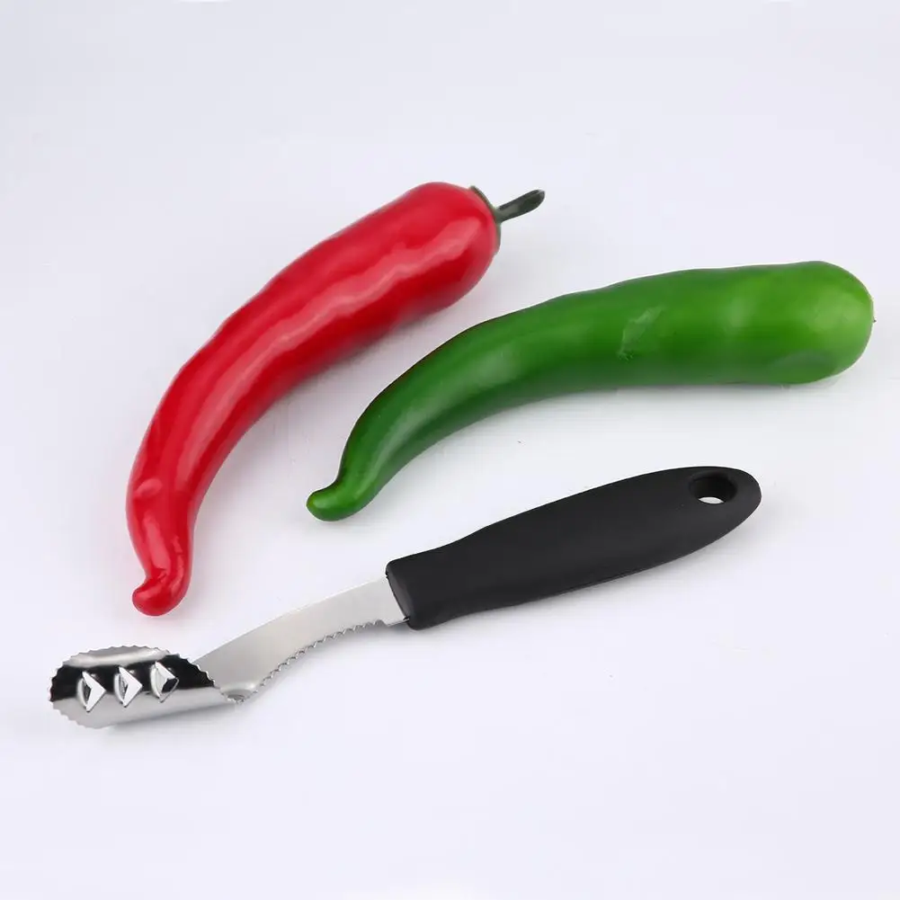 Изогнутый Чили корер из нержавеющей стали для чили перец Corer Jalapeno нож кухонный