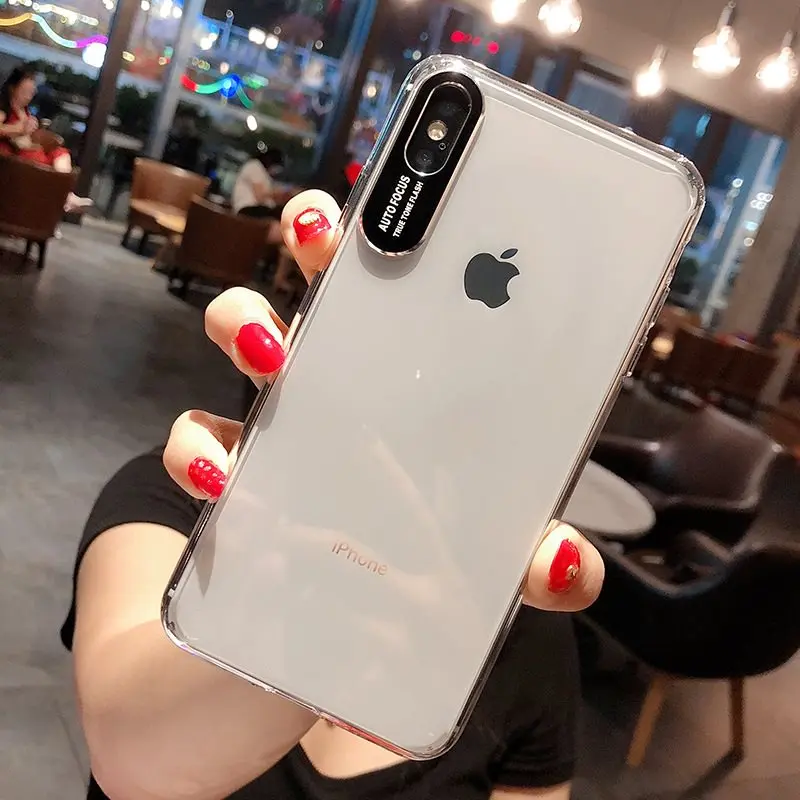 Противоударный акриловый чехол для iPhone X, XS, Xs, Max, XR, металлическая камера, прозрачный ТПУ чехол на заднюю панель s, чехол для iPhone 6S, 6, 7, 8 Plus