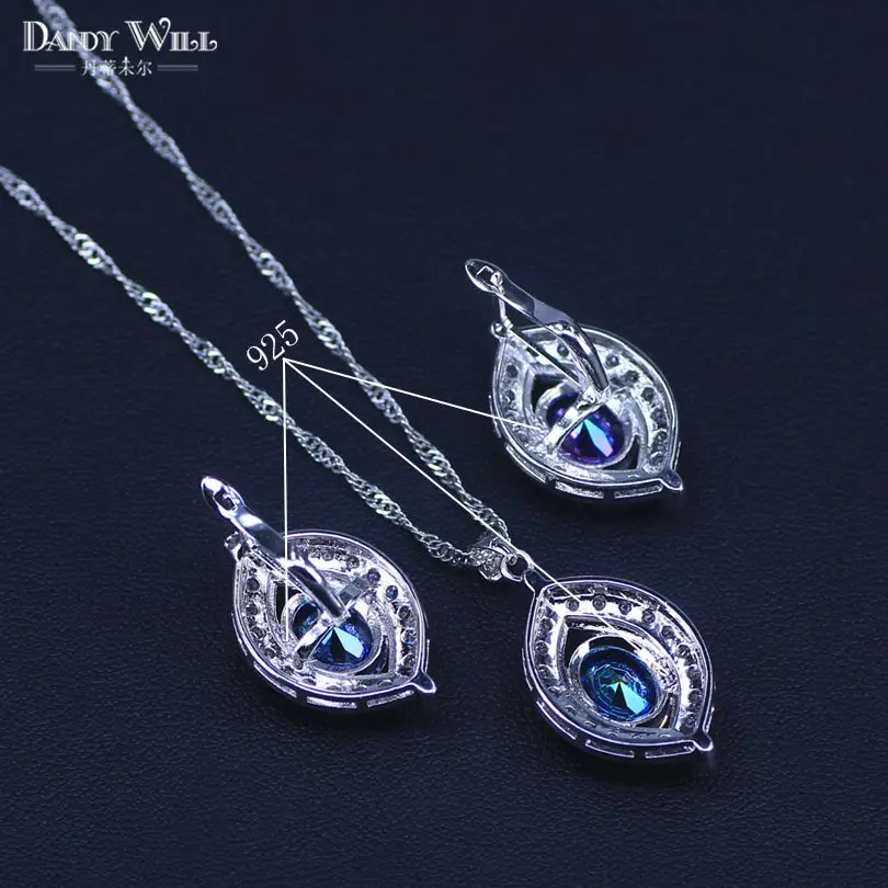 Женский ювелирный комплект из колье и серёг с фианитом | Украшения аксессуары