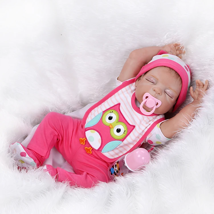 

57CM 100 full body silicone reborn dolls rooted hair girl gender poupee reborn bonecas kids toys