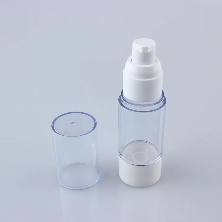 30ml clear airless bottle cosmetic with pump, vacuum bottle for eye cream plastic bottles
