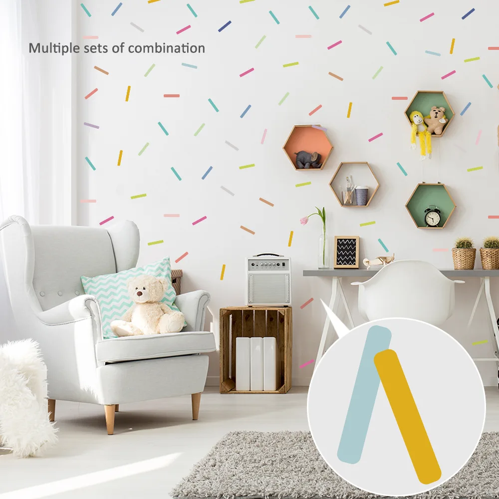 Цветная мультяшная полоса Funlife сделай сам наклейка для украшения дома фон