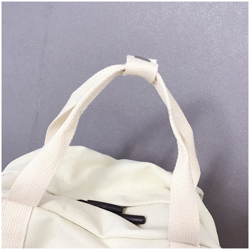 

SWYIVY Fashion Women Bag Hand/shoulder Backpacks 2019 Solid White Canvas School Bag For Student Backbag Bags For Women