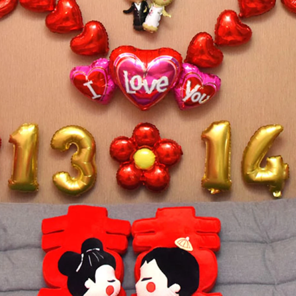 I Love You 1314 латексный гелиевый сердце любовь цветок воздушный шар Романтический