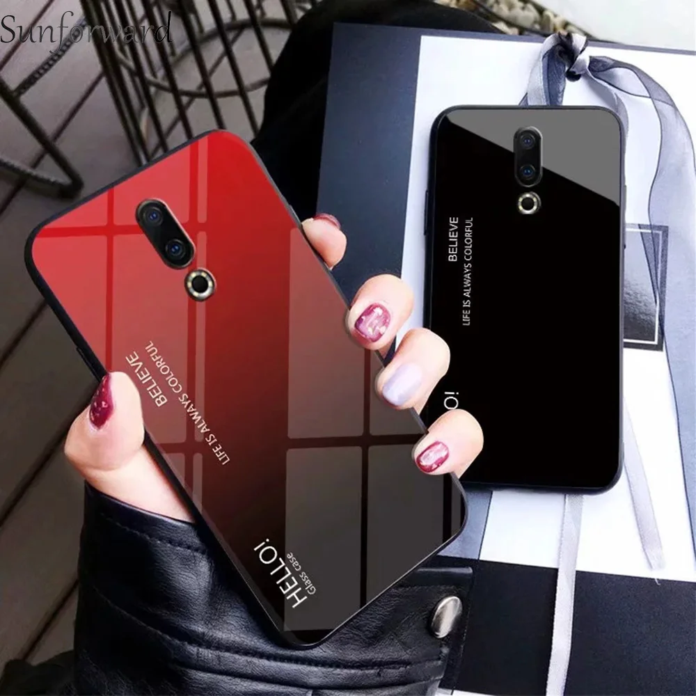 Чехлы для MeiZu M6 Note чехол с градиентным закаленным стеклом телефона Meilan 16 Plus X8 16X 6T M5