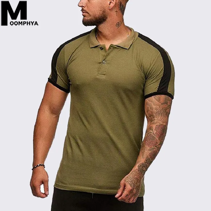

Moomphya 2019 New Splicing stripes short sleeve men t shirt Streetwear hip hop t-shirt men Slim tshirt Summer top tee shirt men