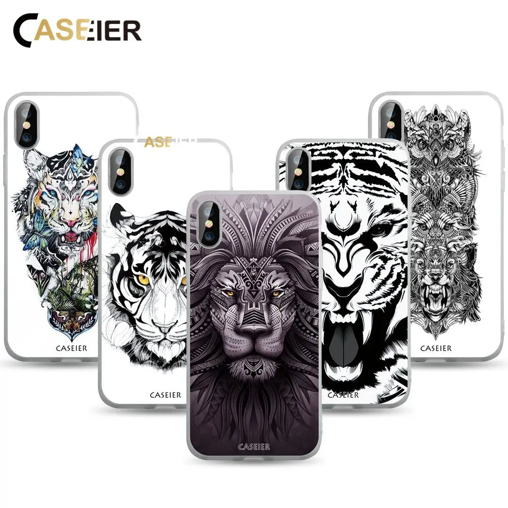 Чехол CASEIER для iPhone X XR XS Max 8 7 6S 6 Plus чехол телефона классный с татуировкой 5S SE мягкий