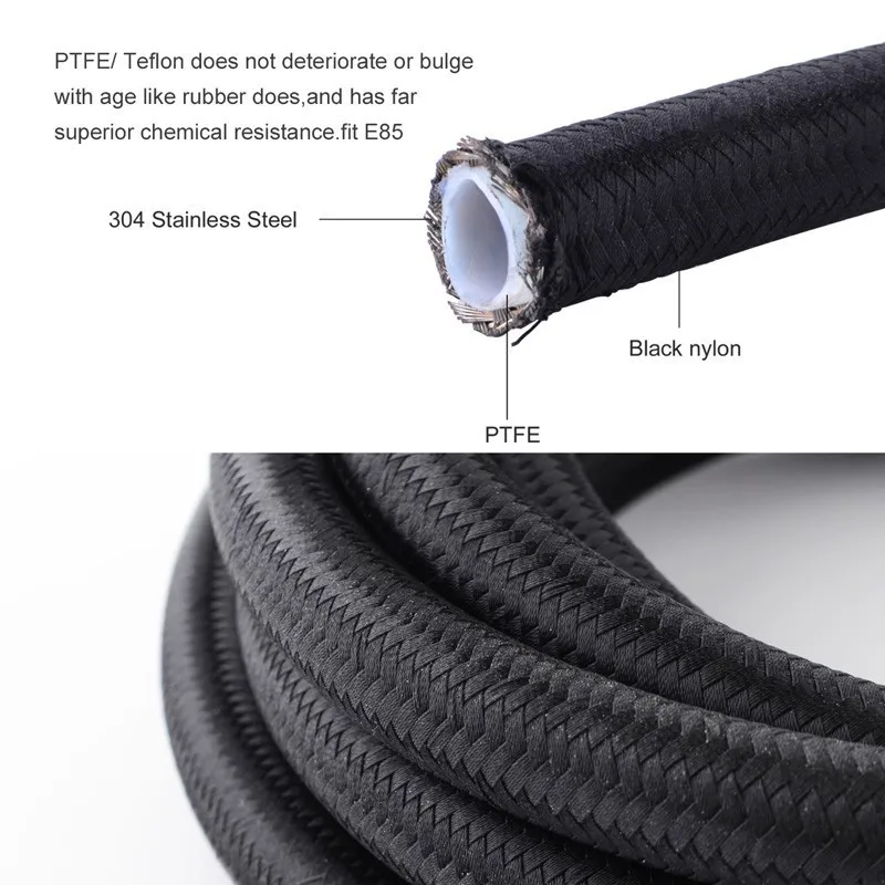ESPEEDER AN8 0/45/90/180 градусов PTFE поворотный конец шланга + 5 метров масло бензин