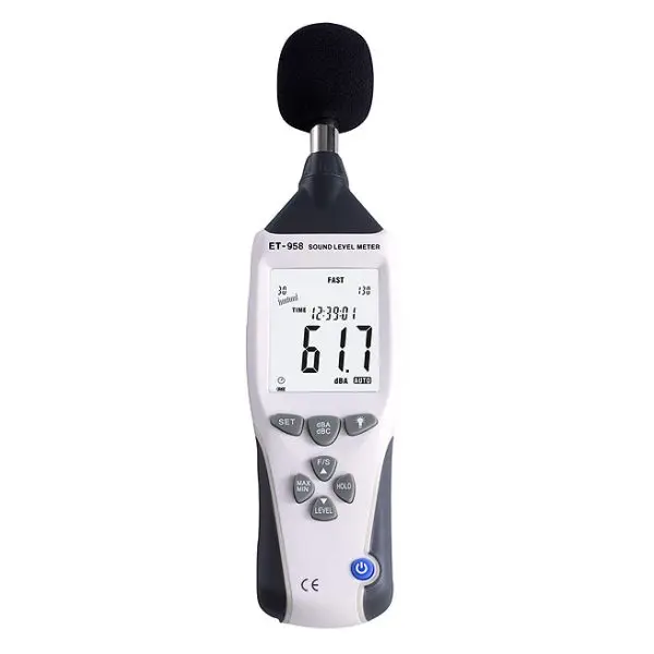 FLUS ET-958 цифровой измеритель уровня звука Тестер шума децибельный логгер