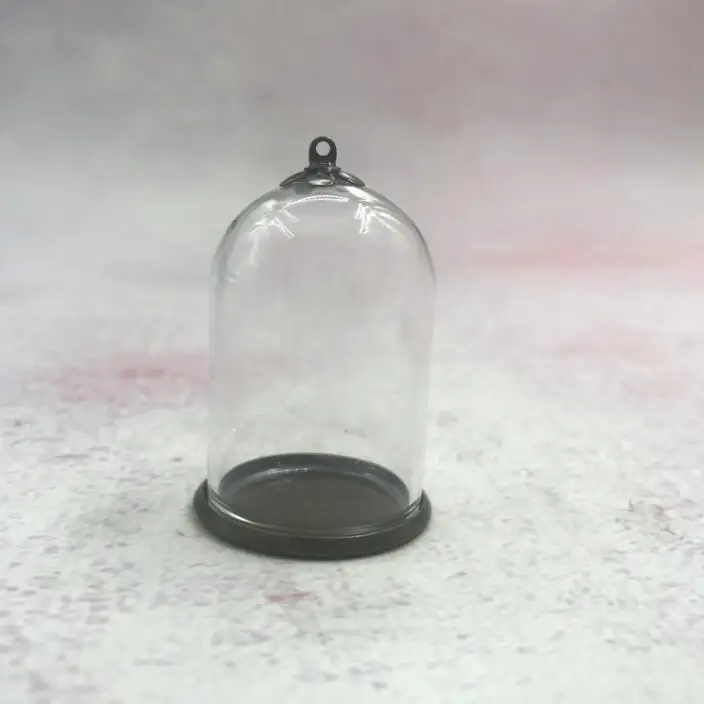 100pcs/lot 35x25mm bell jars tube shape glass globe classic tray beads cap vial pendant diy cover dome vase decor | Дом и сад
