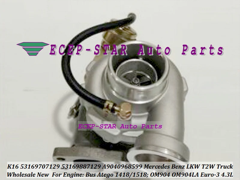 Турбо K16 53169707129 53169887129 A9040968599 A9040966399 для Грузовика Mercedes Benz LKW T2W Atego 1418 1518 OM904 OM904LA