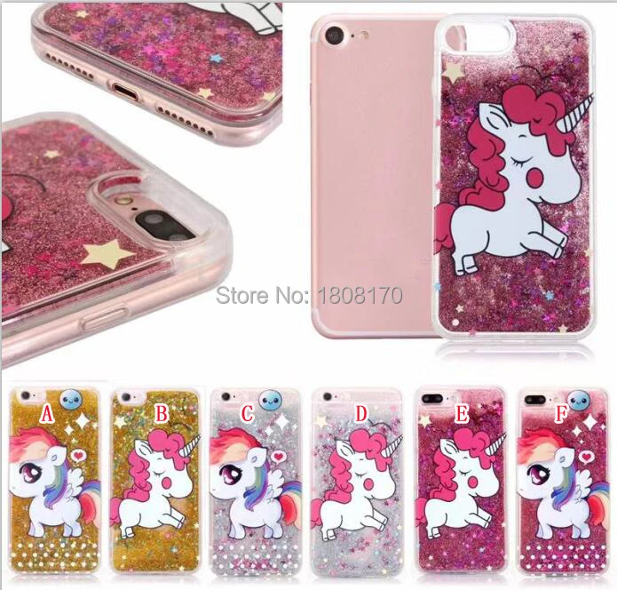 Bling Dynamic Liquid Unicorn Horse TPU PC чехол для Iphone XR XS Max X 8 7 6 6S Plus Блестящий зыбучий песок