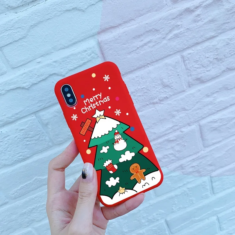 Mofend чехол для телефона iPhone 6 6S 7 8 плюс милый мультфильм Рождество Санта Клаус Лось