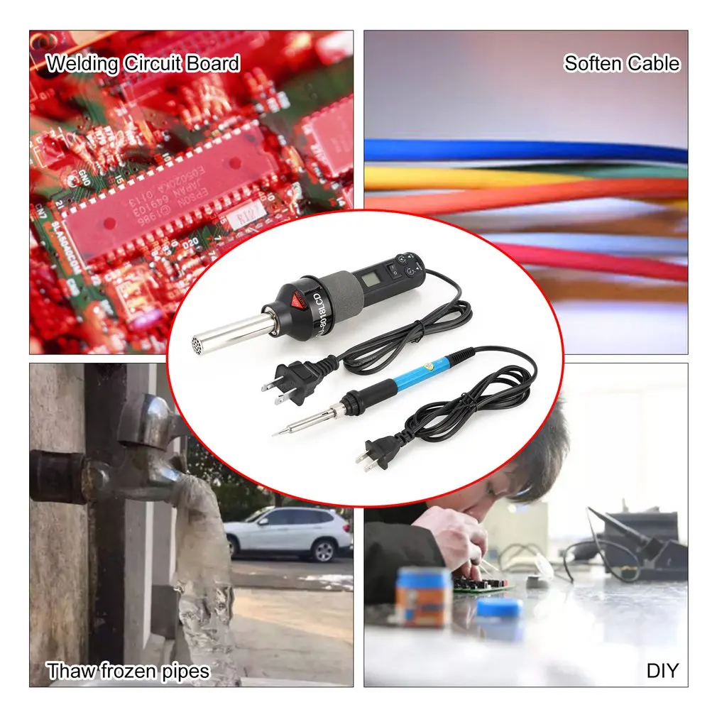 450 Вт GJ8018LCD электрический горячий воздух Тепловая пушка температурный вентилятор