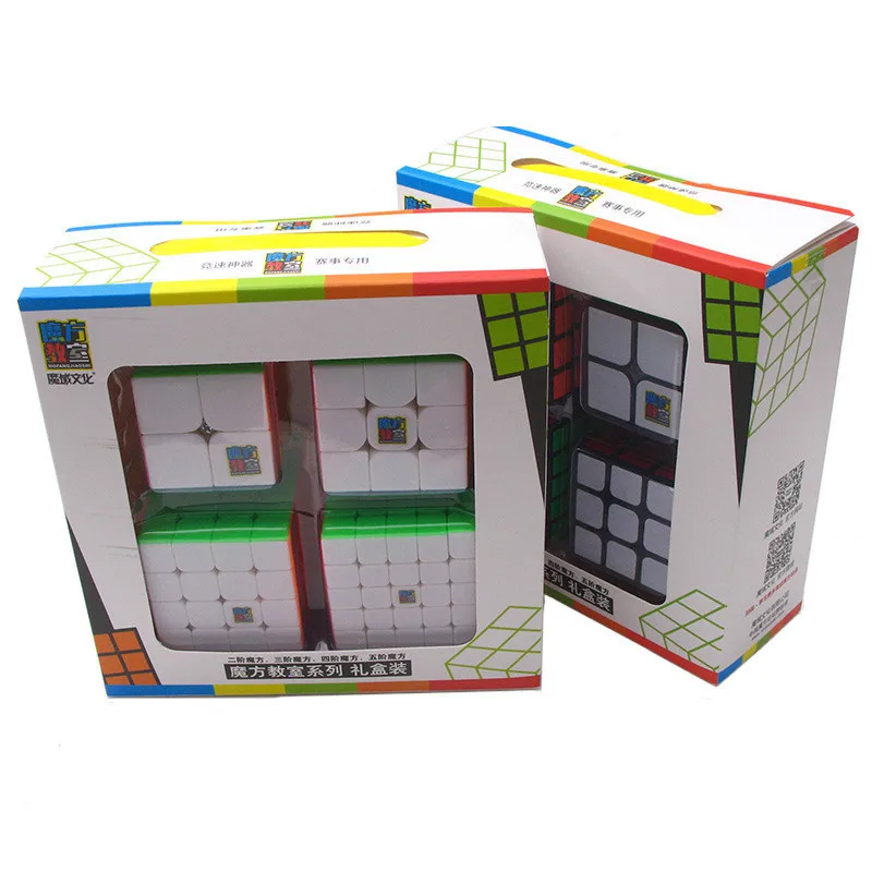 Кубик Moyu 4 шт. набор 2x2x2 3x3x3 4x4x4 5x5x5 волшебный кубик подарочный липкие игрушки для