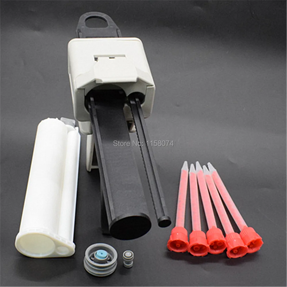 

10:1 75ml Manual AB Caulking Dispensing Gun Glue Adhesive Dispenser + 5pcs Mixing Nozzle Static Mixer + 75ml AB Glue Cartridge