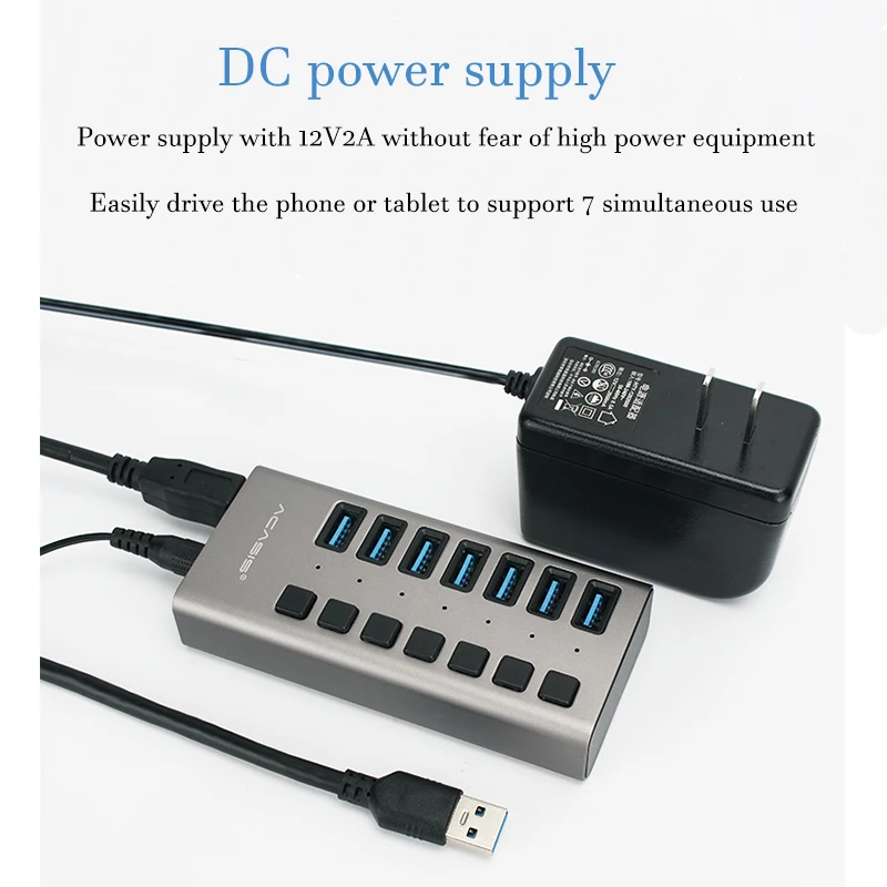 Acasis Usb Hub 3 0 Высокоскоростной 7-портовый концентратор разветвитель вкл/выкл