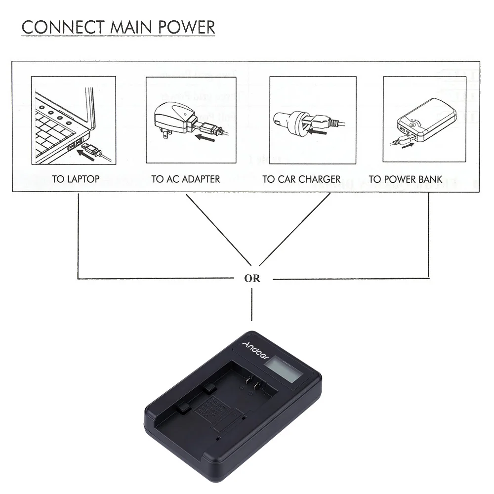 Новинка зарядное устройство Andoer для литий ионных аккумуляторов