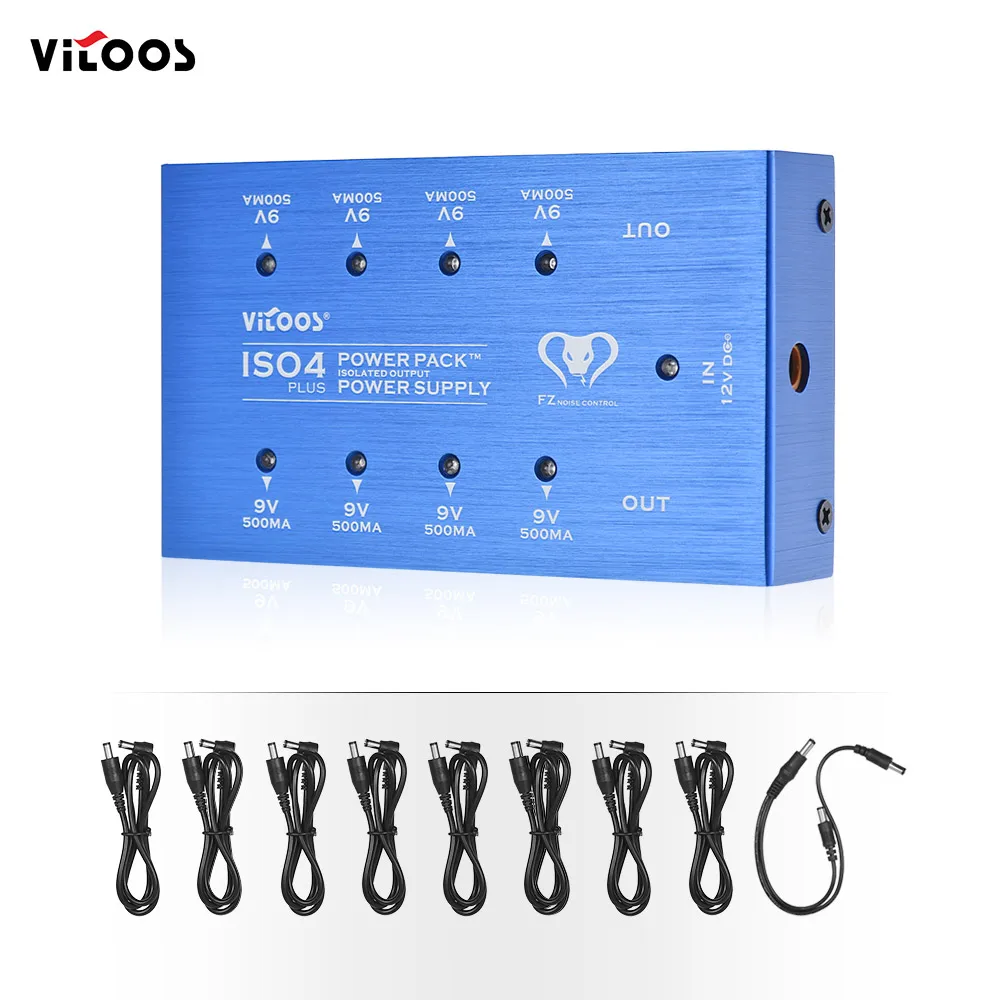 Блок питания VITOOS ISO4PLUS для гитарных эффектов Педальный блок гитары 8