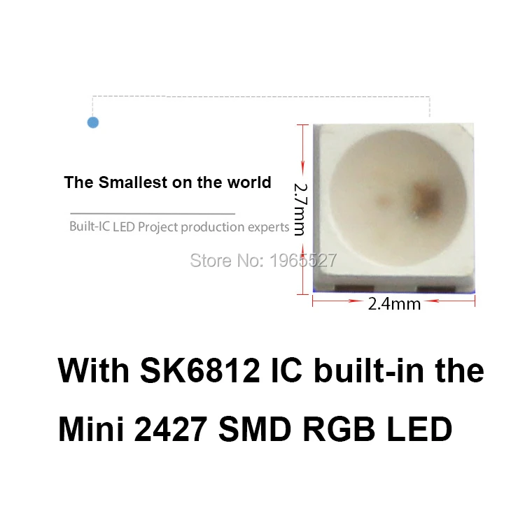 (100 шт./лот) светодиодный чип Mini SMD 2427 SK6812 RGB Адресная цифровая полноцветная