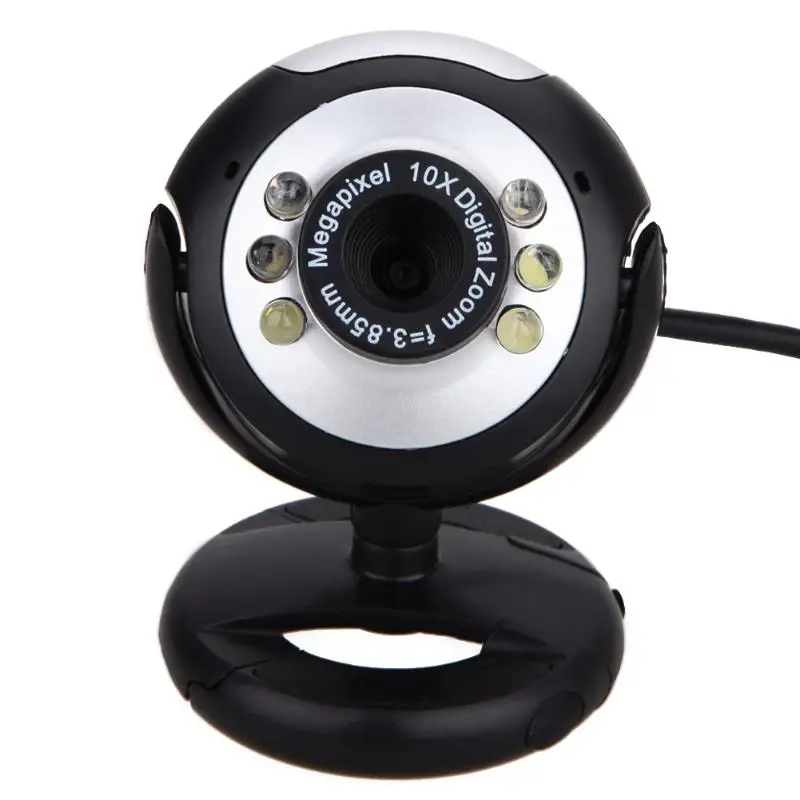 100% новый 0.5MP 6 LED USB веб-камера с микрофоном для Apple Mac OS PC Windows 98/ME/2000/XP/Vista (32-бит)/Win7