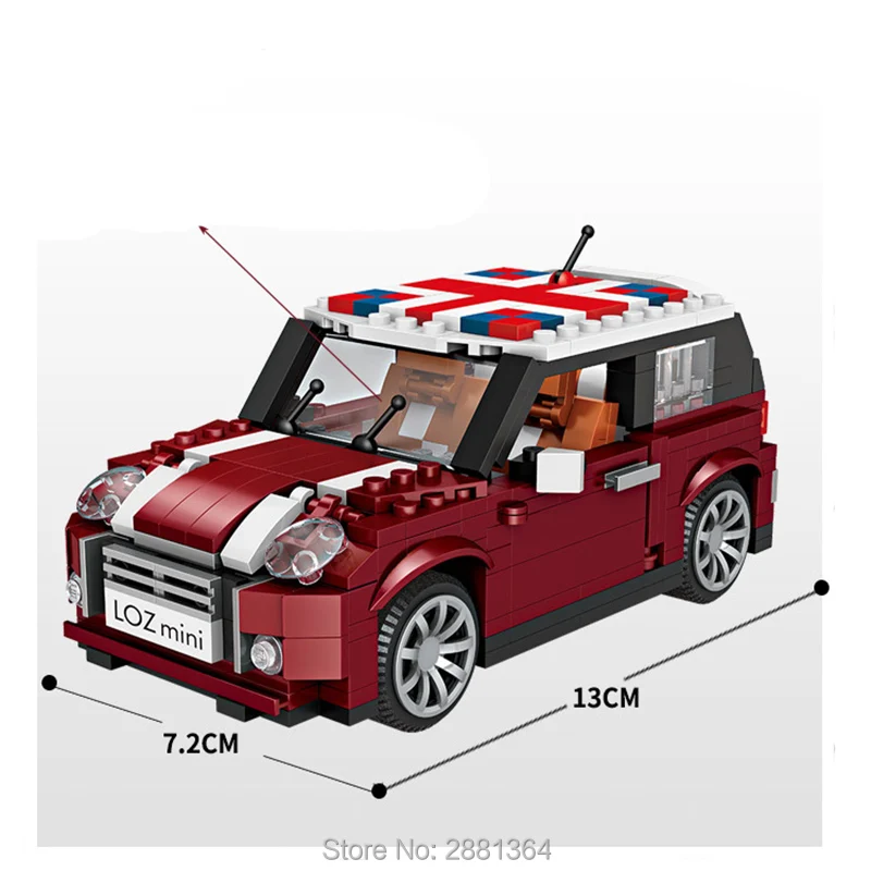 LOZ 1111 Mini Cooper Car Model 1:24 волшебный бриллиант 4 p2pcs строительный блок кирпичи игрушки в