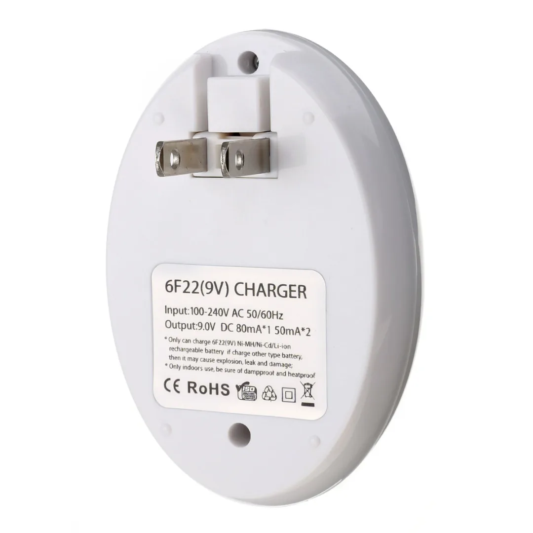 Pohiks 1pc Li-ion/NI-MH/NiCd Battery 9V High Quality Rechargeable Batteries Smart Charger LED Light US Plug | Электроника