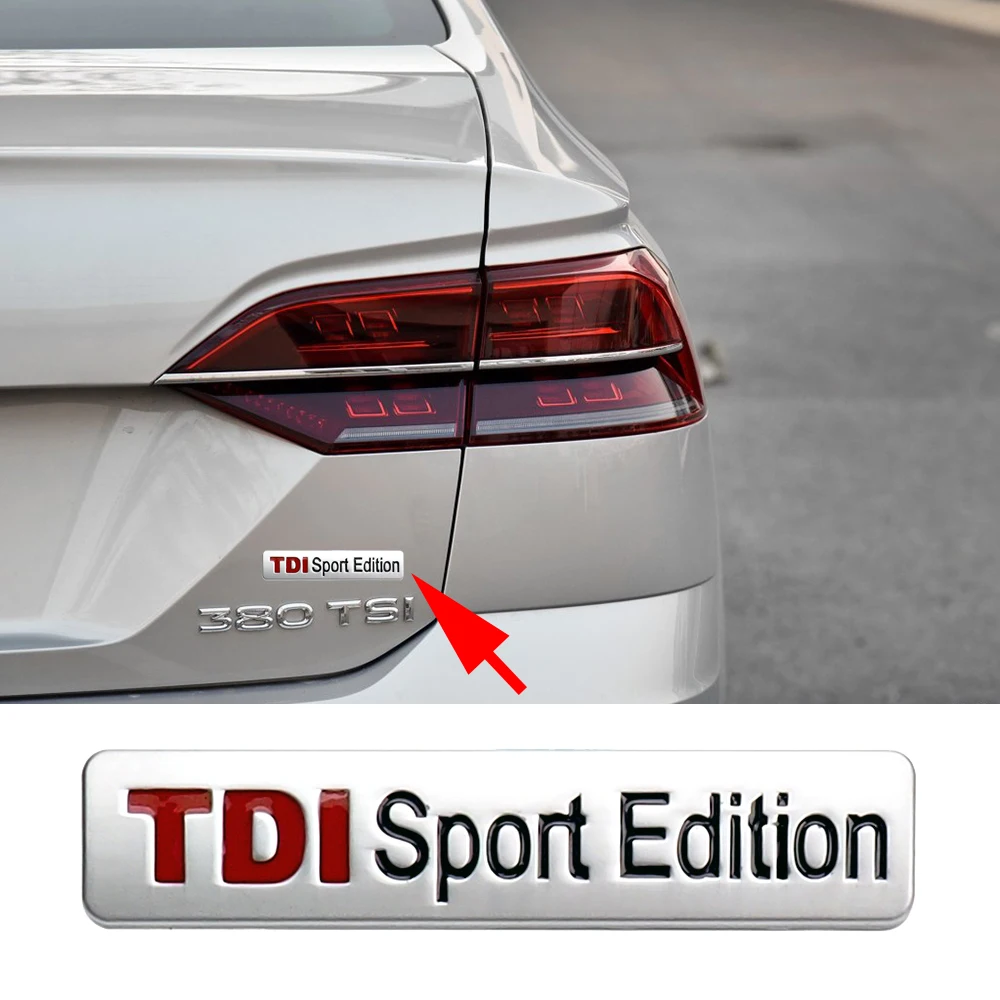 Металлический TDI Sport Edition Turbo буквы 3D Стикеры для VW Volkswagen Жук Гольф Scirocco Passat Phaeton