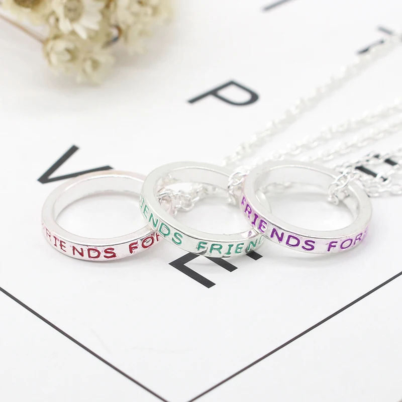 3 шт. ожерелье Best Friends Forever женское с красочными кругами подвески дружбы BFF