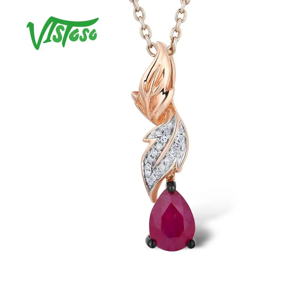 VISTOSO Золотой Кулоны из нержавеющей стали для женщин Аутентичные 14K 585 серьги
