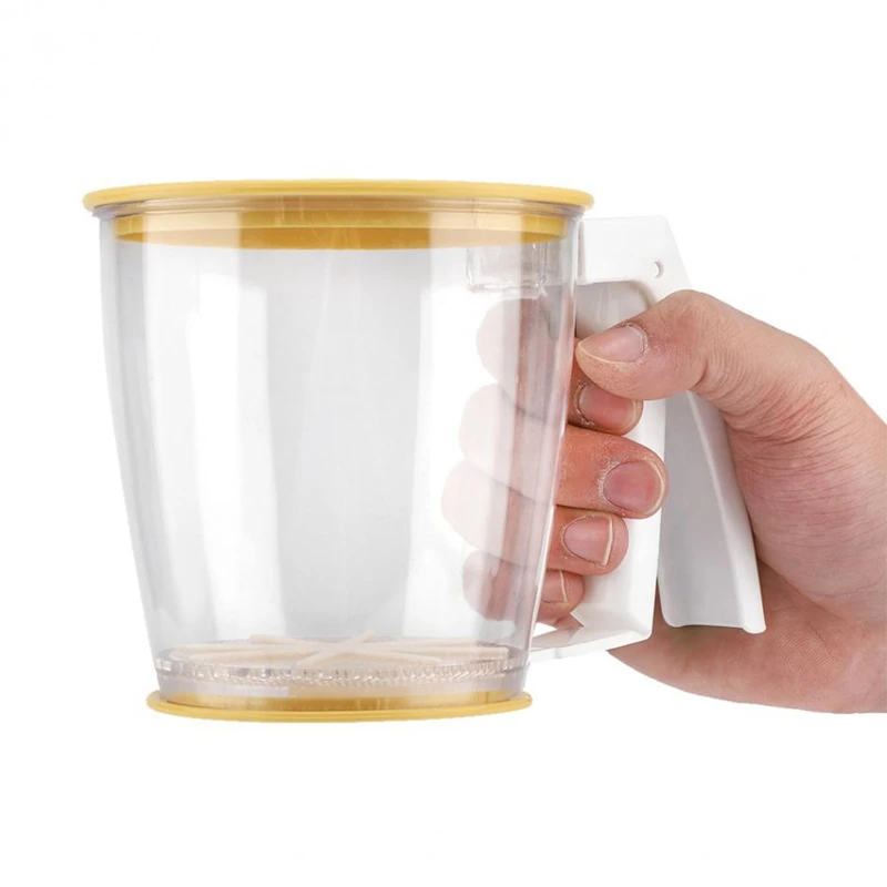 Hand-Held Cup Flour Sifter Strainer Powder Mesh Sieve Baking Supplies Tools With Lid | Дом и сад
