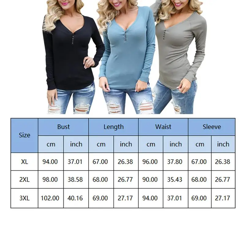 Женская футболка Сексуальная Милая с длинным рукавом сплошной цвет Slim Fit Низкий v