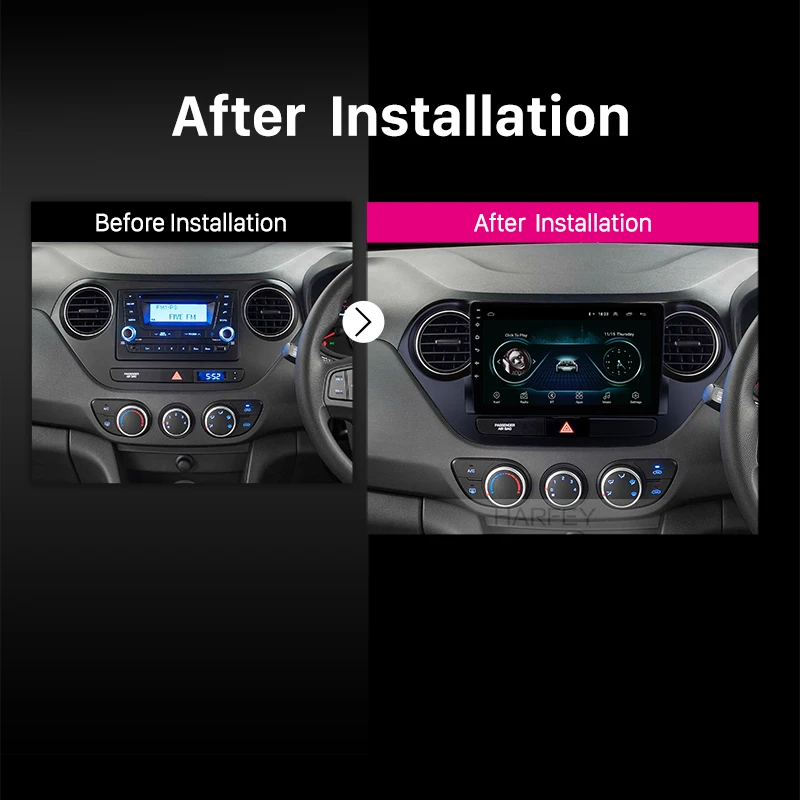 Автомагнитола Harfey с GPS мультимедийный плеер для HYUNDAI I10 Grand i10 RHD Android 2013 2Din Wi Fi