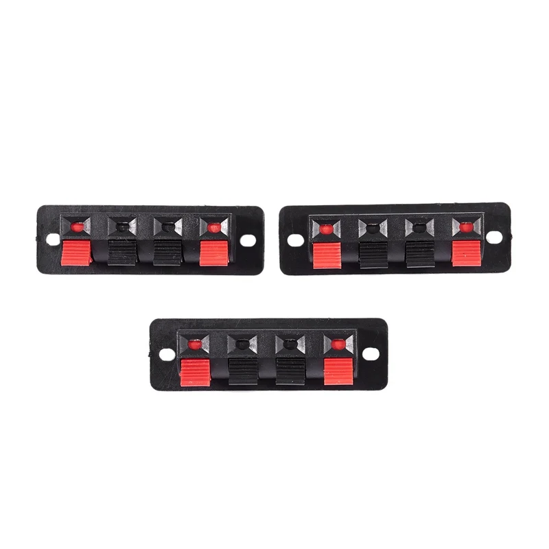 3Pcs 4 pin red and black Spring Pressure Audio Connector Board Terminal | Электроника