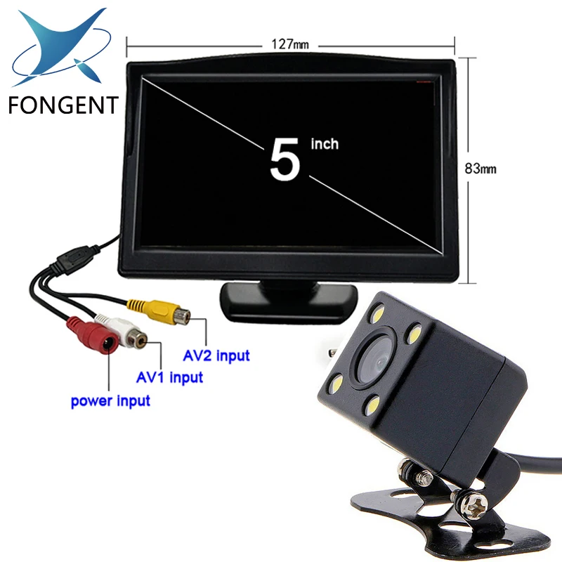 Автомобильный монитор заднего вида 5 дюймов с камерой парковки 800*480 TFT LCD HD экран